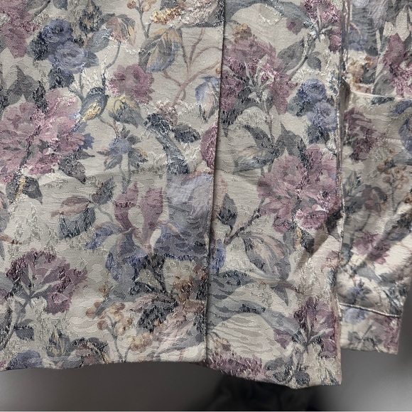 Vintage 80s Pierre Lamonte Floral Metallic Jacquard Blazer Womens Size XL Spring - Picture 8 of 16